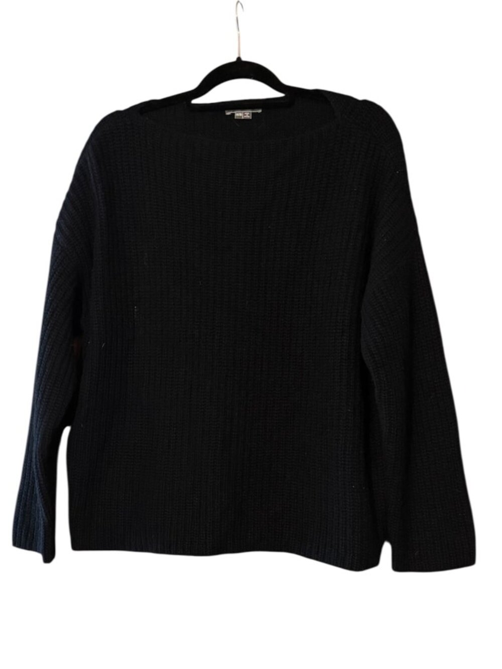 Vince Black Chunky Knit Sweater Wool Blend Crew Neck Pullover Women's Medium